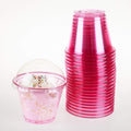 Golden Apple, 9oz-50sets Pink Red Plastic Cups with Clear Dome lids No Hole(50cups + 50lids)…