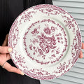 Ceramic Dinner Plates, 7.9 Inch Rose Flower Decorative, Microwave & Dishwasher by Unknown