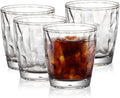 Topsky 10-ounce Plastic Water Tumblers | Set of 4 Transparent Unbreakable Drinking Glasses Clear Acrylic Reusable Juice Wine Cups for Home Picnic Party, Dishwasher Safe, Stackable (Transparent)