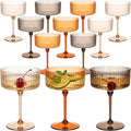 Jingmore 12 Pcs Ribbed Martini Glasses 10 oz Disposable Plastic Vintage Ribbed by Jingmore