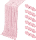 6 Pack Light Pink Cheesecloth Table Runner, 17 x 108 Inch, Gauze Cheese Cloth by Yorcari