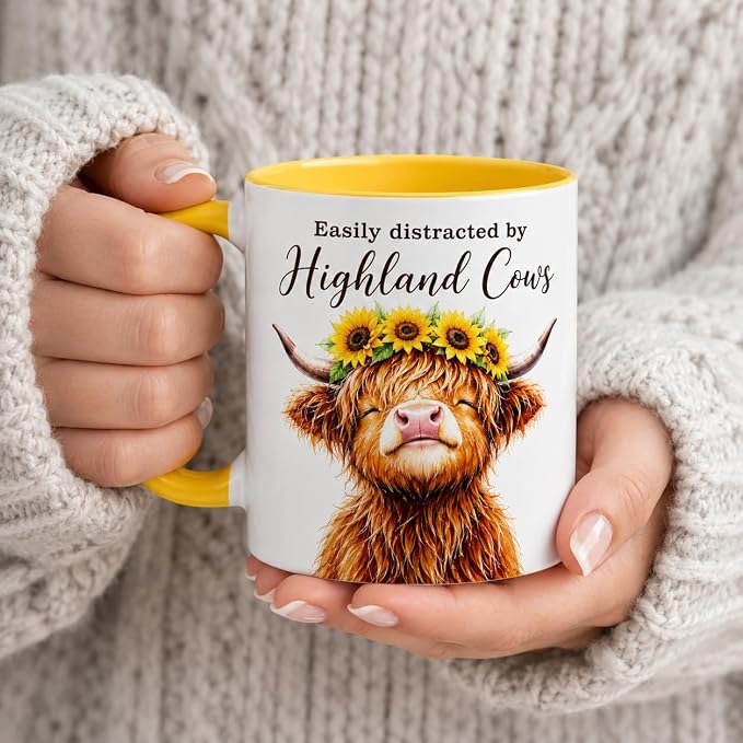 Hyturtle Highland Cow Coffee Mug, Cute Scottish Cow Gift - Image 2