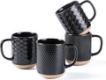 GBhome Coffee Mugs Set of 4, 12 oz Black Coffee Cups by GBhome