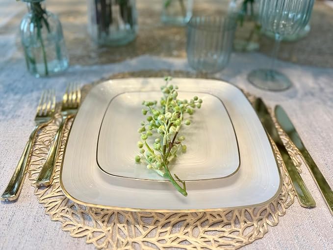 " OCCASIONS " 320pcs set-Wedding Party Disposable Plastic Plate Set -40 x 10'' - Image 8