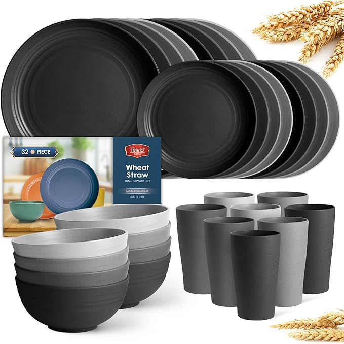 Teivio 32-Piece Plates and Bowls Sets by Teivio