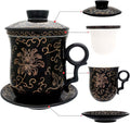 Porcelain Tea Cup with Infuser Lid and Saucer Sets by Unknown