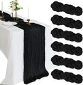 6 Pack 10Ft Black Cheesecloth Table Runner 23 x 120 Inch | Gauze Rustic Boho by CKIKU