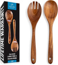 Zulay Kitchen Teak Wood Utensil Set – 2 Piece Large Wooden Salad Serving Spoon by ZulayKitchen