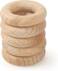 FoDau770 5pcs Natural Beech Wooden Rings, Unfinished Solid Wood Rings Heavy by FoDau770