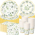 Funnymoom 250 Pcs Floral Party Decorations Flower Paper Plates Napkins and Cups by Funnymoom