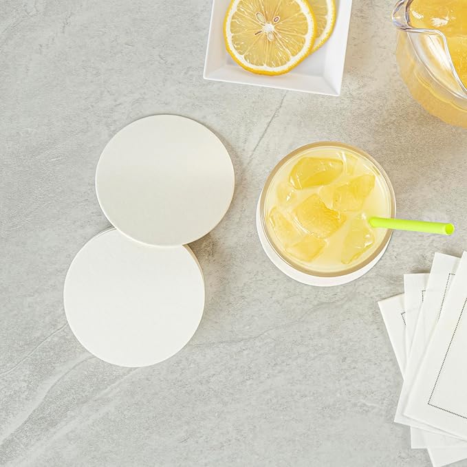 Restaurantware Paper Coasters 1000 Pack of 3.5 Inch Disposable Beverage Coasters Absorbent for Hot and Cold Drinks White Coffee Cup Essentials for Table Decor, Kitchen, Home Patio or Living Room