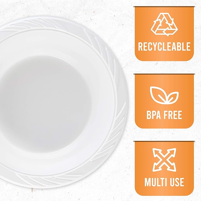 800 Count Disposable 18 ounce White Plastic Soup Bowls - Image 6