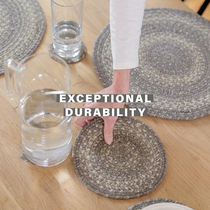 Homespice Grey Cloud Dining Placemats, Warm Country Decor, Set of 6, Grey - 13x19 Rectangle Table Mats - Vibrant Colors, Durable, Easy to Clean and Protects Furniture