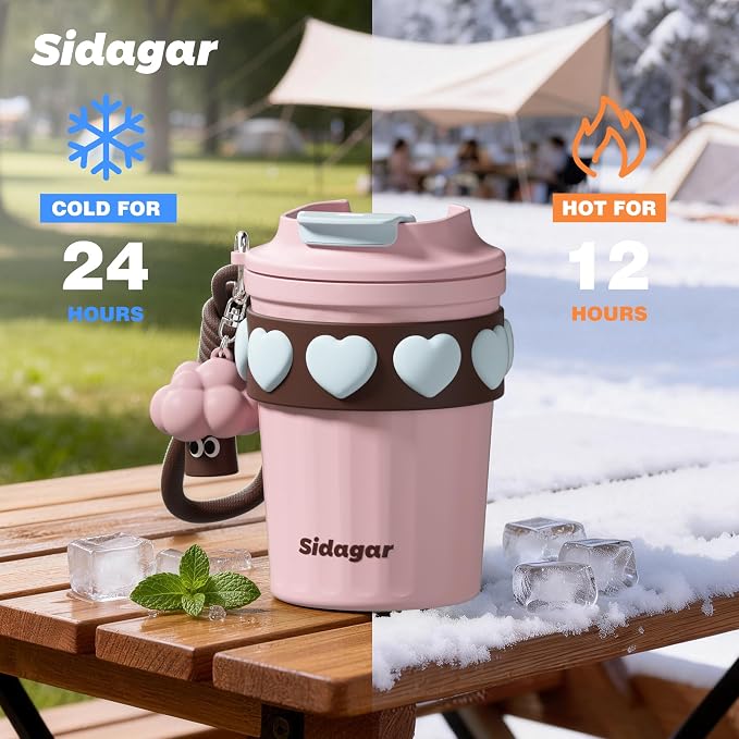 SDGA+ 12 oz Travel Coffee Mug Spill Proof Leak Proof, Stainless Steel Thermal - Image 6
