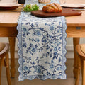 HunnmingRe 71x12 Inch Chinoiserie Table Runner Blue and White Floral Table by HunnmingRe