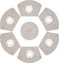 SHACOS Round Table Placemats Set of 7 Wedge Placemats with Centerpiece Round Mats Heat Resistant Washable (7, Beige White Black)
