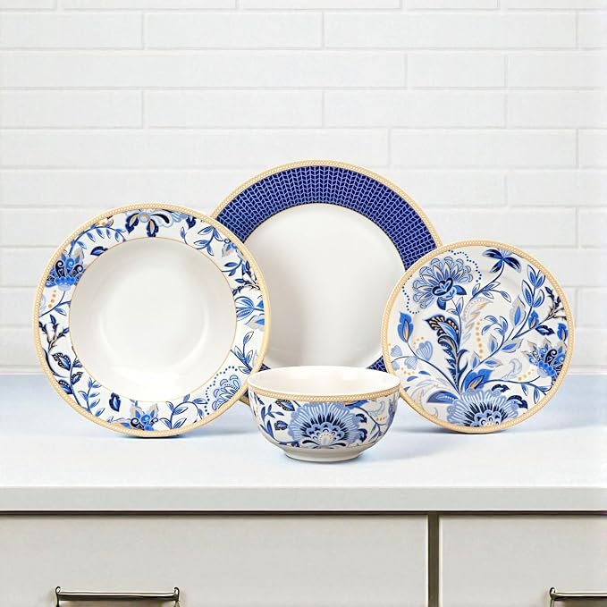 24-Piece Bone China Dinnerware Set in Gift Box, Service - Image 7