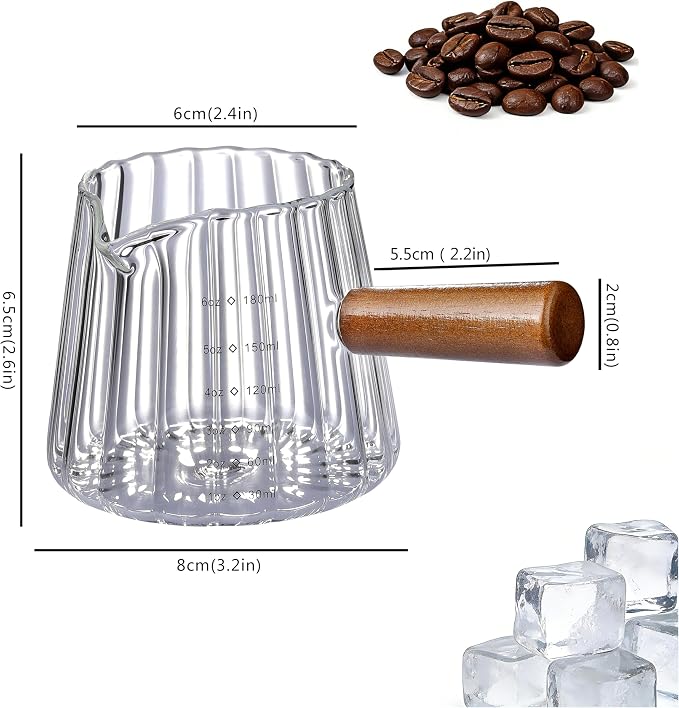 2 PCS Espresso Cups, Ohola 6OZ Espresso Shot Cup, Glass Measuring Cups - Image 2