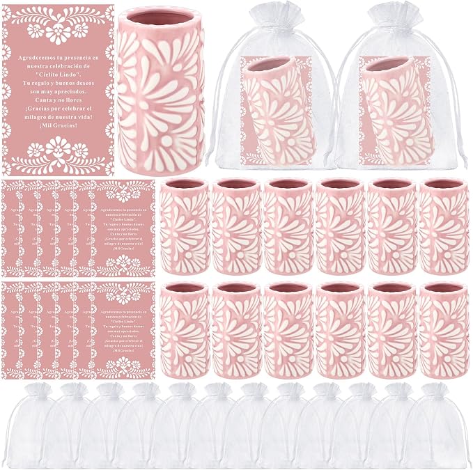 12 Set Cielito Lindo Party Favors, Handleless | Mexican Tequila Shot Glasses by Unknown