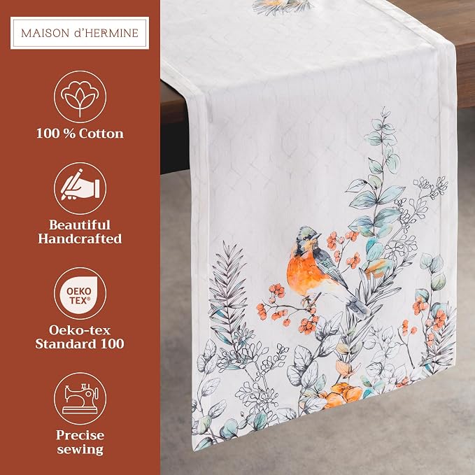 Maison d' Hermine Table Runner 100% Cotton 14.50" x 72" | Table Runners 72 - Image 2