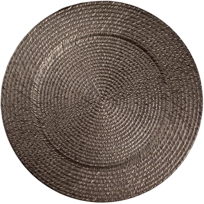 Efavormart 12-Pack Acrylic Charger Plates 13" Round Natural Brown - Image 2