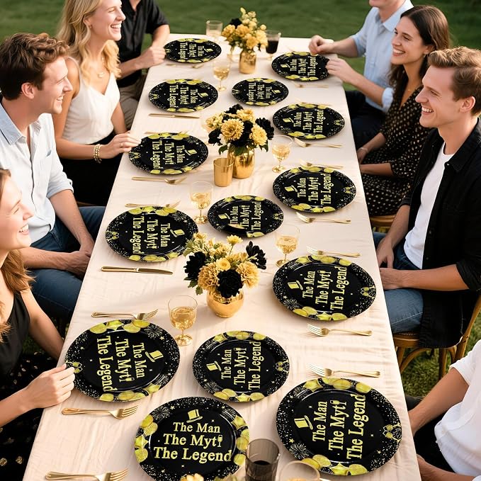 96 Pcs The Man The Myth The Legend Party Decorations, Serves 24 | Mens Birthday - Image 7