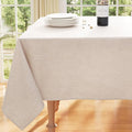 Smiry Rectangle Faux Linen Table Cloth, Waterproof Burlap Fabric Tablecloth, Washable Decorative Farmhouse Table Covers for Kitchen, Dining, Parties, 60x102, Tan