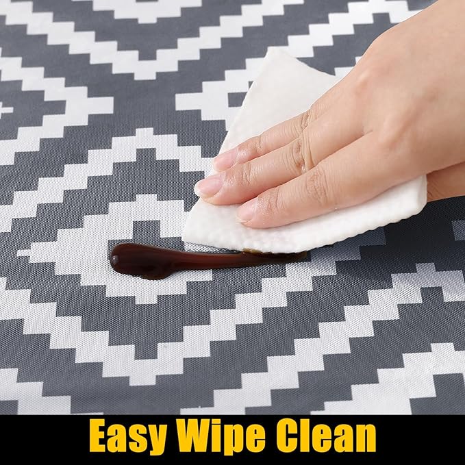 Smiry Rectangle Table Cloth Cover, Waterproof Elastic Fitted Picnic Tablecloth for 4 Foot Tables, Wipeable Flannel Backed Vinyl Tablecloths for Camping, Dining, Outdoor (Grey, 30" x 48")