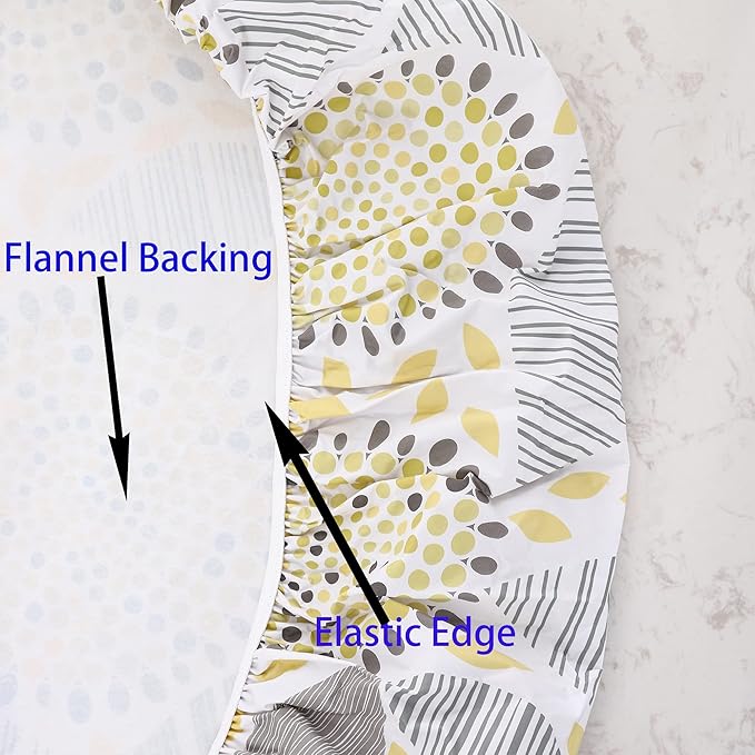 Walrus Round Vinyl Fitted Tablecloth with Flannel Backing Elastic Edge Design Table Cover Waterproof Oil-Proof PVC Table Cloth Stain-Resistant Best for 45"-56" Round