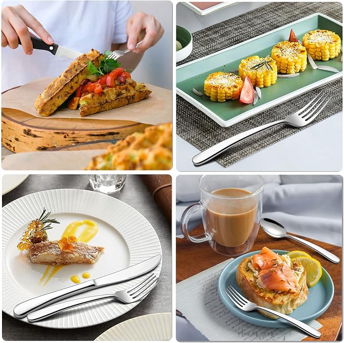 LIANYU 53-Piece Heavy Duty Silverware Set - Image 3