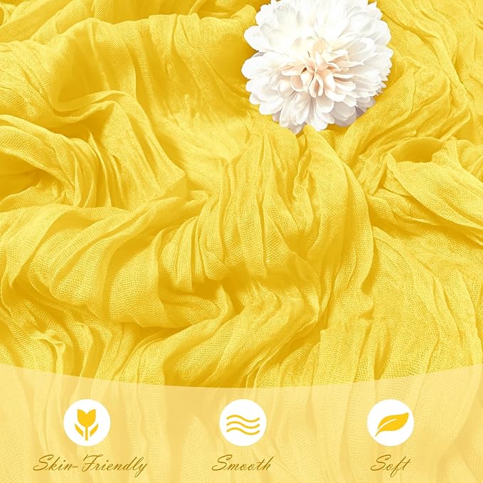 15 Pack Lemon Yellow Cheesecloth Table Runner 17 x 108 inch Cheese Cloth Table - Image 5