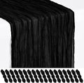 Showgeous 18 Pack Black Cheesecloth Table Runner, 17 x 108 Inches | Boho by Showgeous