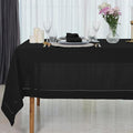 D'Moksha Homes Black Linen Tablecloth 60 x 108 Inch - 100% Pure Linen Black Table Cloth for Rectangle Tables - Classic Hemstitch, Machine Washable Tablecloth for Spring, Easter