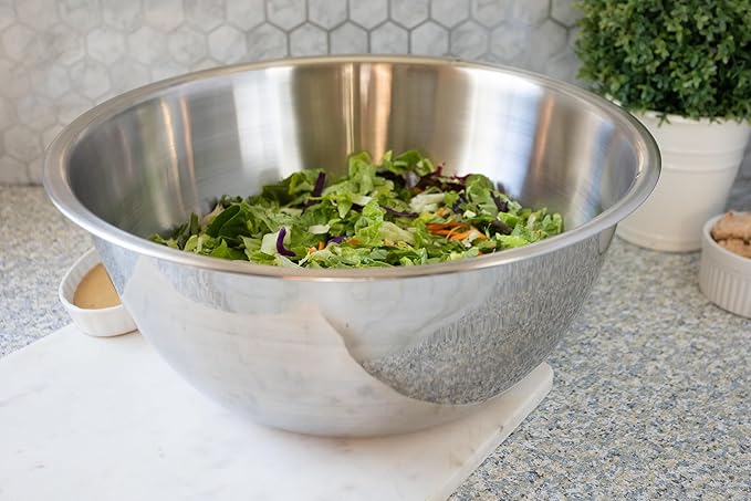 Fox Run Stainless Steel Mixing Bowl, 10.75 Quart Capacity Large Metal Bowl | - Image 2