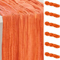 6 Pack Orange Cheesecloth Table Runner 35x120 Inch 10Ft Rustic Gauze Cheese by SuBleer