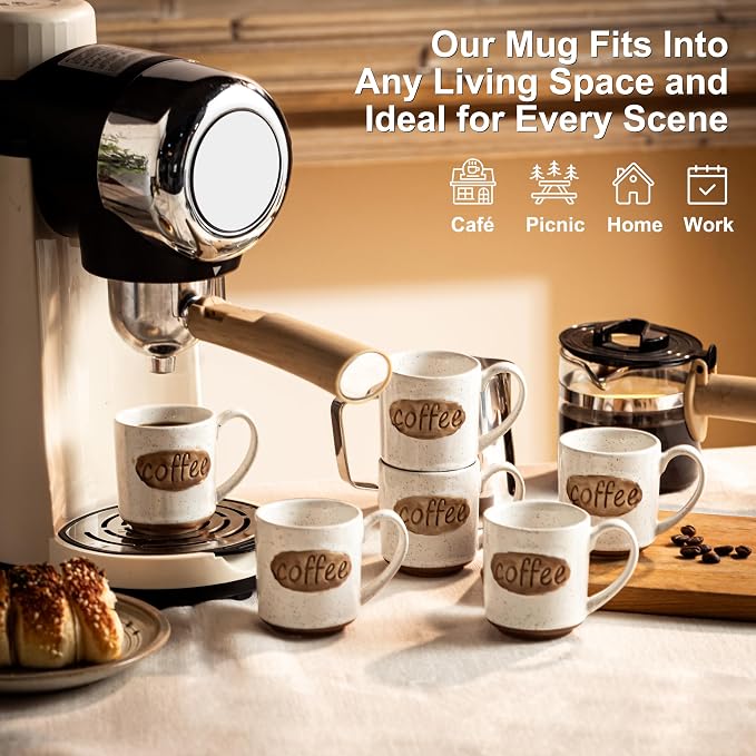 Coffee Cups, Tea Cup, Cute Mini Demitasse Cups Set of 6, Espresso Shot Cups - Image 4