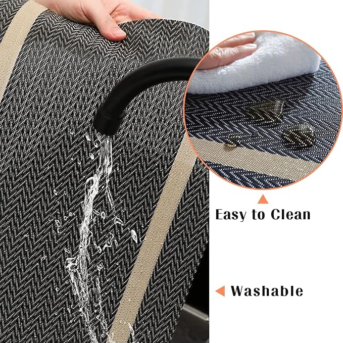 FAVE Woven Vinyl Table Runner 90x12 Inch Black - Image 5