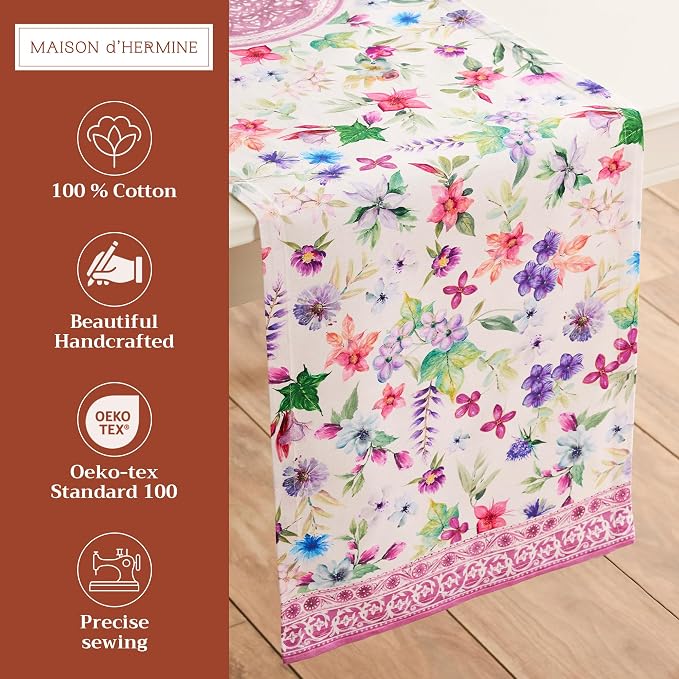 Maison d' Hermine Table Runner 100% Cotton 14.50" x 72" | Table Runners 72 - Image 2