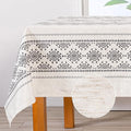 MYSKY HOME 60x120 Boho Rectangle Tablecloth Linen Farmhouse Tablecloth Waterproof Decorative Fabric Table Cloth for Kitchen Dining Bohemian Tablecloth for 8 Feet Table, Grey