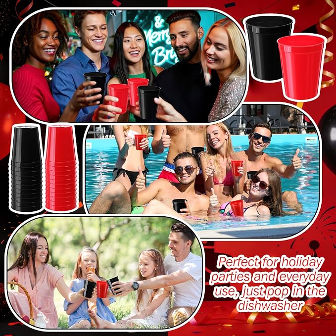 Yungyan 100 Pack 16 oz Stadium Cups Reusable Plastic Cups Blank Drink Stadium - Image 5