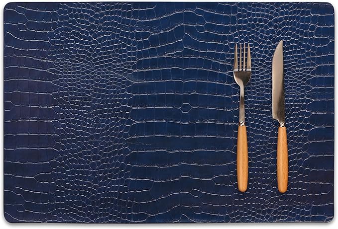 Set of 8 Faux Leather Placemats, PU Table Mats, Waterproof, Stain Resistant, Heat Resistant, Easy to Clean for Kitchen Dining Table,Conference Table
