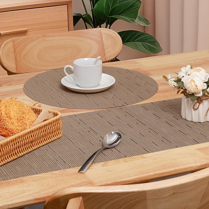 Table Runner 72 Inches Long, Vinyl Woven Heatproof Table Runners | Washable - Image 4