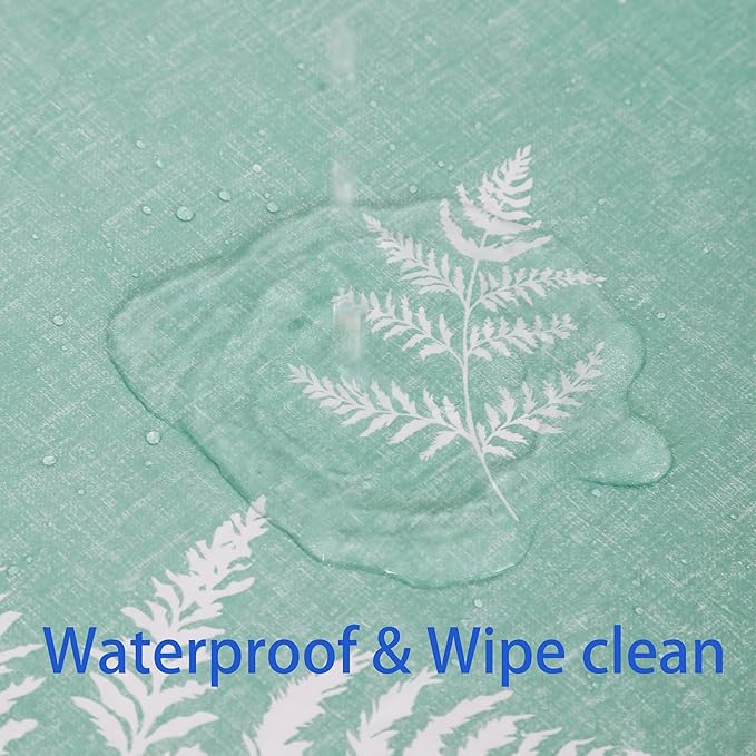 Walrus Round Vinyl Fitted Tablecloth with Flannel Backing Elastic Edge Design Table Cover Waterproof Oil-Proof PVC Table Cloth Stain-Resistant Best for 57"-66" Round