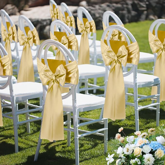 VACVELT Gold Satin Table Runners, 12x72 Inch, 2 Pack, Scalloped Edge | Silky - Image 9