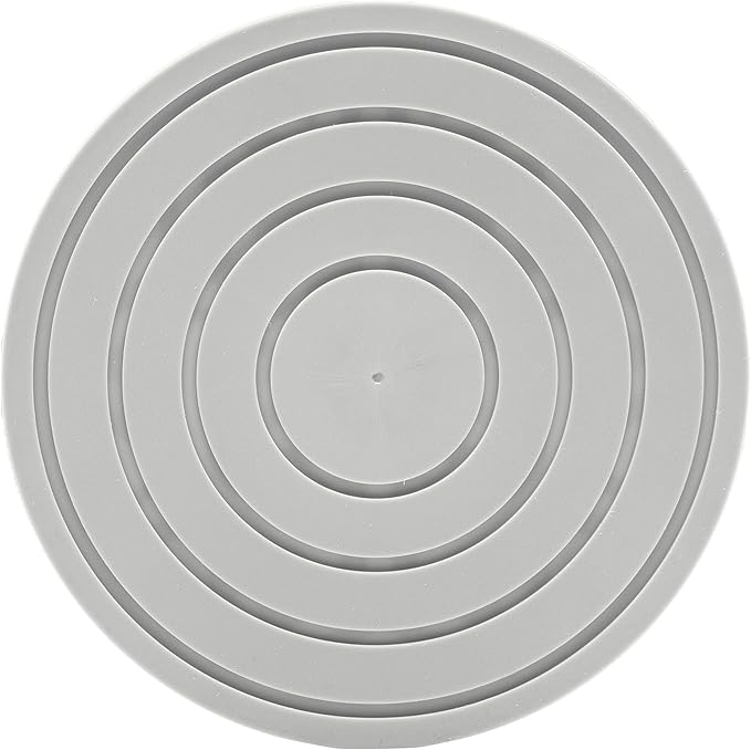 Drink Coasters for Tabletop Protection - Set of 4 No-Slip Silicone Rubber Coasters for Coffee Table, Desk & More - USA-Made Coasters for Drinks w/Liquid-Catching Grooves (Light Gray)