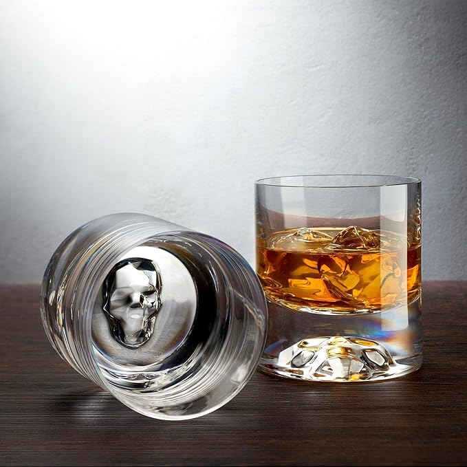 NUDE Whiskey Glasses Set of 4 SOF – 8.5 oz Premium Lead-Free Crystal Old Fashioned Rocks Glasses for Whisky, Scotch & Bourbon – Heavy Base, Dishwasher Safe, Gift Boxed Barware Luxury Gift Set