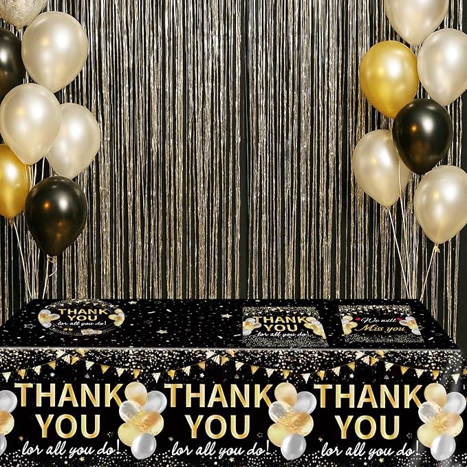 41Pcs Black Gold Thank You Decorations Thank You - Image 7