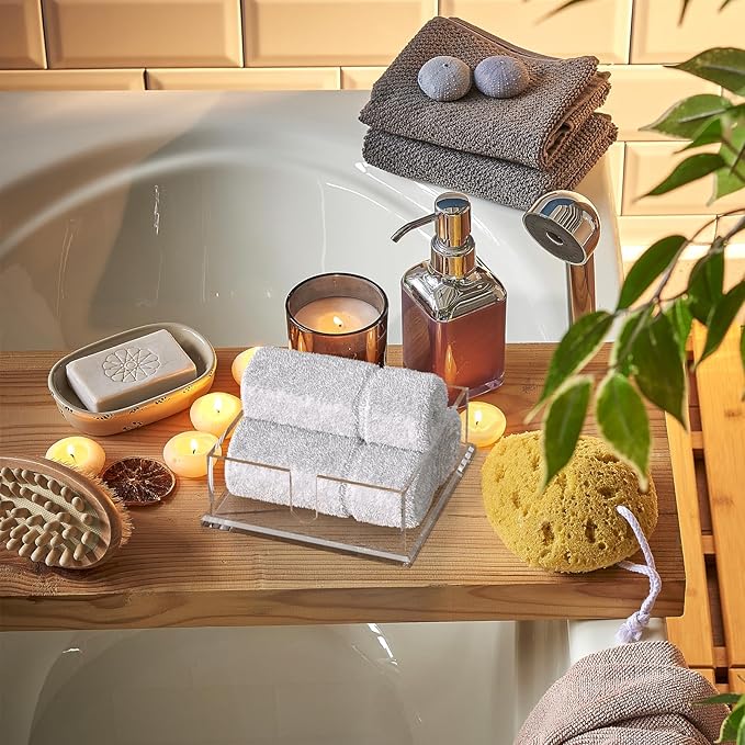 Transparent Acrylic Napkin Holder Clear Guest Paper Disposable Hand Towel Dispenser Tray Organizer For Table Home Kitchen Restaurant and Hotel Business