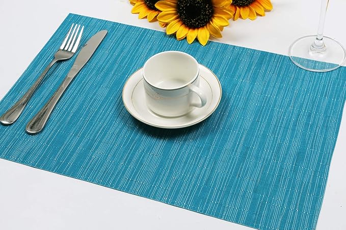 SHACOS Placemats Set of 8 Woven Vinyl Place Mats - Image 4