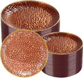 Rubtlamp 100Pcs Amber Gold Plastic Plates, Disposable Plates by Rubtlamp